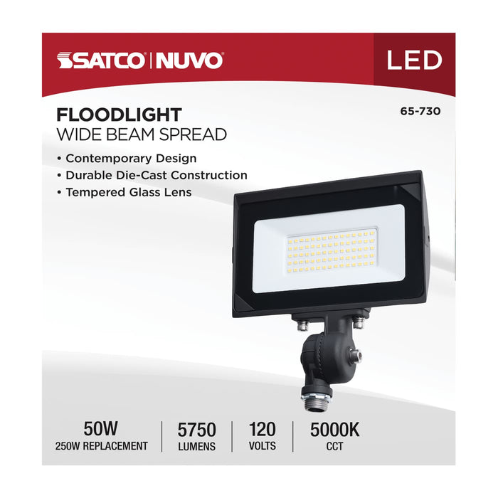 SATCO/NUVO 50W LED DOB Tempered Glass Flood Light 5000K 5750Lm 80 CRI Non-Dimmable 120V Bronze (65-730)