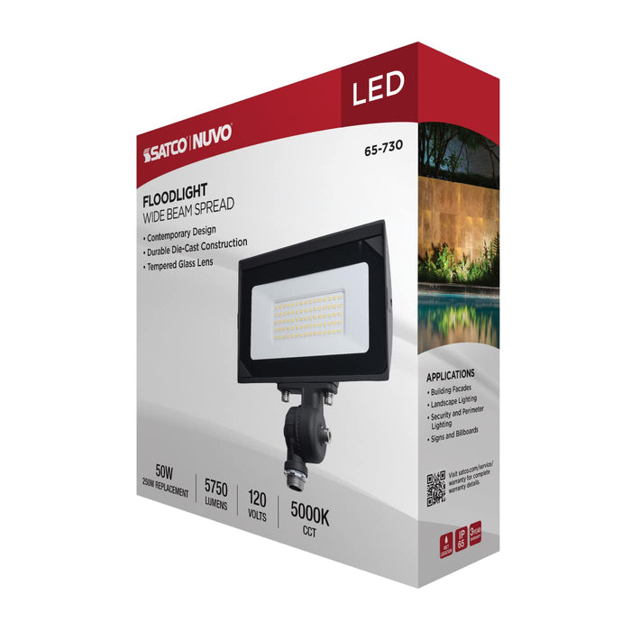 SATCO/NUVO 50W LED DOB Tempered Glass Flood Light 5000K 5750Lm 80 CRI Non-Dimmable 120V Bronze (65-730)