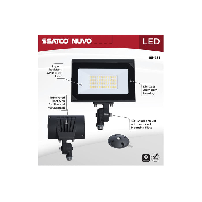 SATCO/NUVO 80W LED DOB Tempered Glass Flood Light 4000K 9040Lm 80 CRI Non-Dimmable 120V Bronze (65-731)