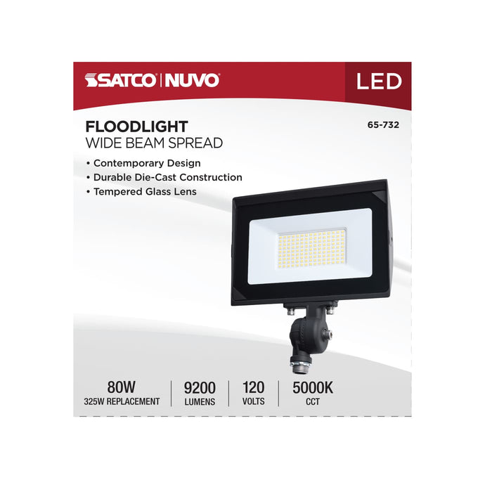 SATCO/NUVO 80W LED DOB Tempered Glass Flood Light 5000K 9200Lm 80 CRI Non-Dimmable 120V Bronze (65-732)