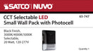 SATCO/NUVO LED Small Wall Pack 20W CCT Selectable 3000K/4000K/5000K Black Finish 100-277V (65-747)