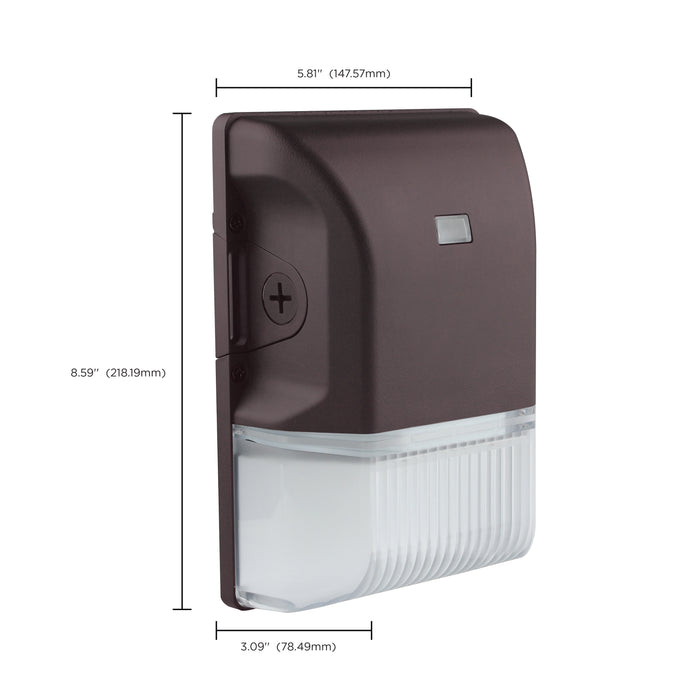 SATCO/NUVO LED Small Wall Pack 20W CCT Selectable 3000K/4000K/5000K Bronze Finish 100-277V (65-748)