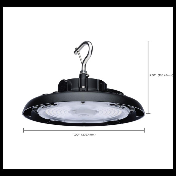SATCO/NUVO LED UFO High Bay Wattage/CCT Selectable 80W/100W/120W 3000K/4000K/5000K 120-347V Black Finish (65-770R3)