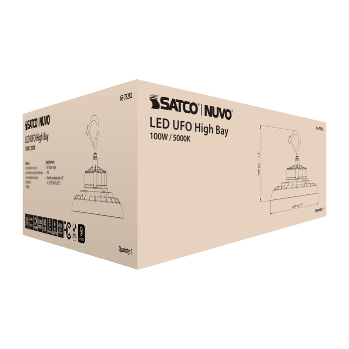 SATCO/NUVO 100W UFO LED High Bay 5000K 14400Lm 120-277V Black Finish (65-782R2)