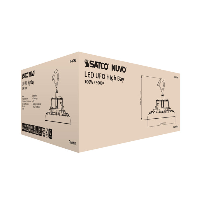 SATCO/NUVO 100W UFO LED High Bay 5000K 14500Lm 277-480V Black Finish (65-802R2)