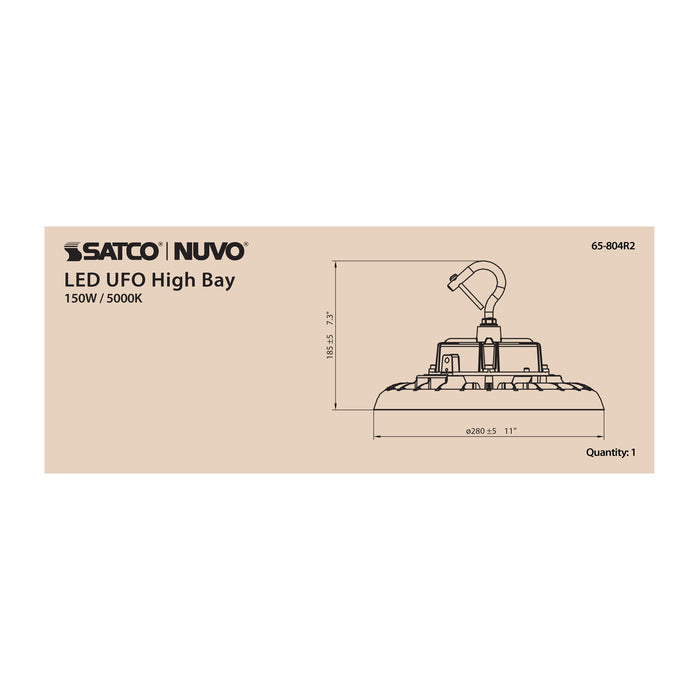 SATCO/NUVO 150W UFO LED High Bay 5000K 21750Lm 277-480V Black Finish (65-804R2)