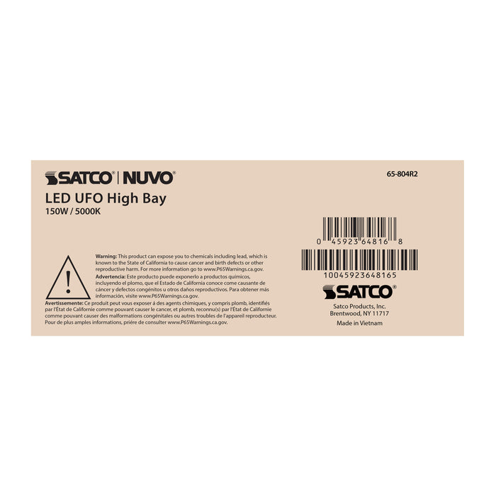 SATCO/NUVO 150W UFO LED High Bay 5000K 21750Lm 277-480V Black Finish (65-804R2)