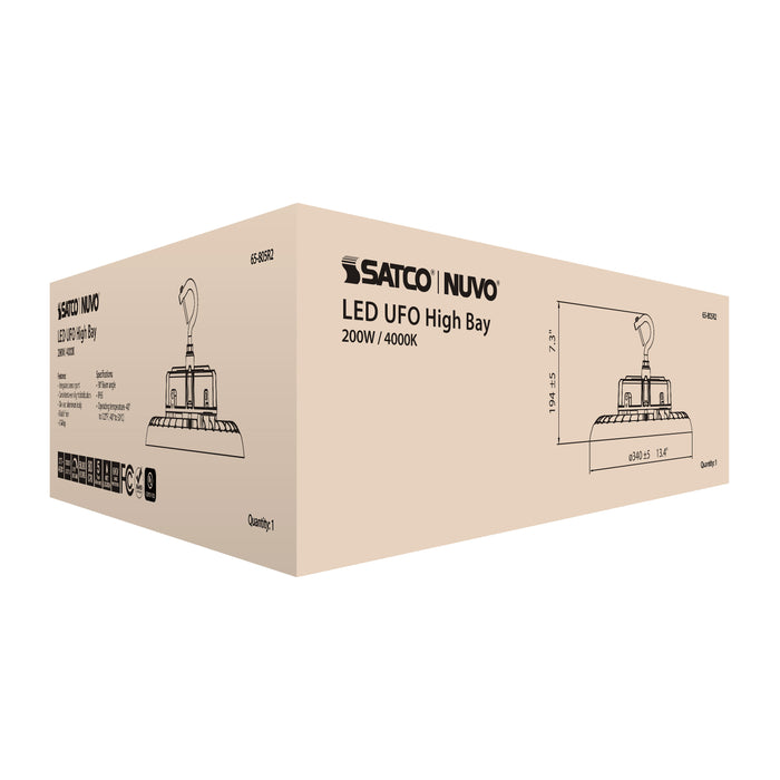 SATCO/NUVO 200W UFO LED High Bay 4000K 28200Lm 277-480V Black Finish (65-805R2)