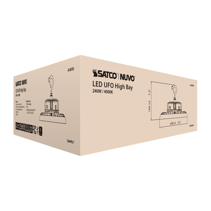 SATCO/NUVO 240W UFO LED High Bay 4000K 33840Lm 277-480V Black Finish (65-807R2)