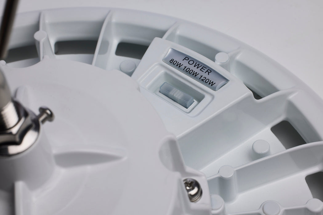 SATCO/NUVO LED UFO High Bay Wattage/CCT Selectable 80W/100W/120W 3000K/4000K/5000K 120-347V White Finish (65-812)