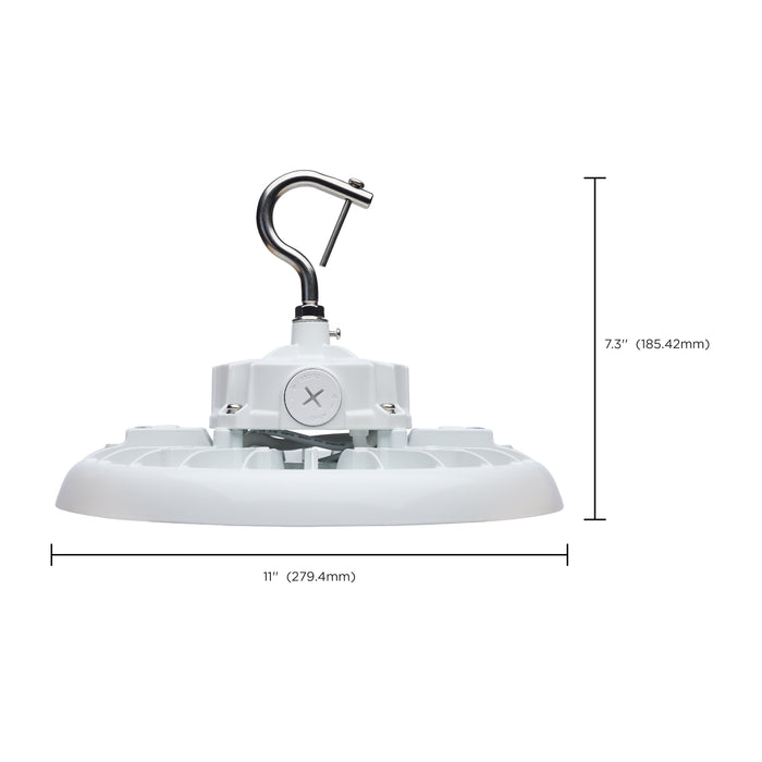 SATCO/NUVO LED UFO High Bay Wattage/CCT Selectable 80W/100W/120W 3000K/4000K/5000K 120-347V White Finish (65-812)