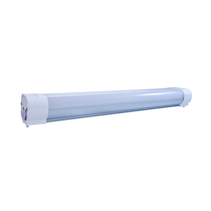SATCO/NUVO 2 Foot 20W LED Tri-Proof Linear Fixture with Integrated Microwave Sensor CCT Selectable 3000K/4000K/5000K 120-277V 80 CRI 115 Degree Beam (65-832)