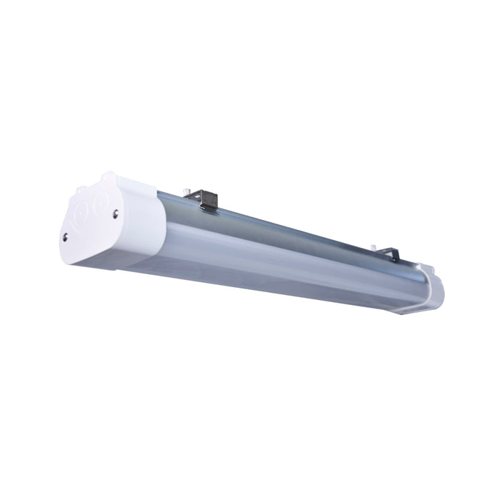 SATCO/NUVO 2 Foot 20W LED Tri-Proof Linear Fixture with Integrated Microwave Sensor CCT Selectable 3000K/4000K/5000K 120-277V 80 CRI 115 Degree Beam (65-832)
