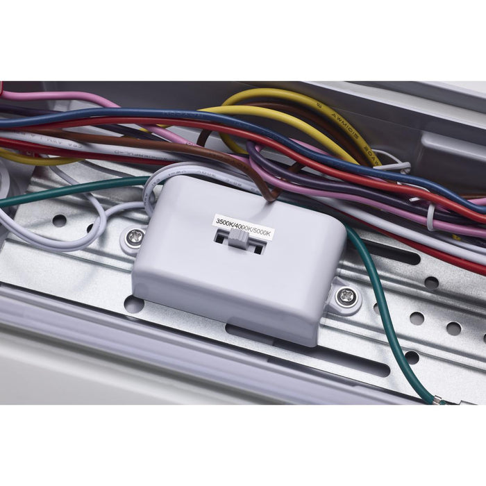 SATCO/NUVO 20W LED 2 Foot Linear Vapor Proof Fixture CCT Selectable 3000K/4000K/5000K Emergency Battery Integrated Microwave Sensor 120-347V (65-838)