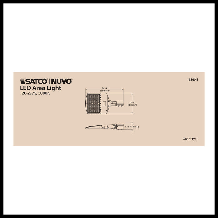 SATCO/NUVO LED Area Light Type III 200W Bronze Finish 5000K 120-277V (65-845)