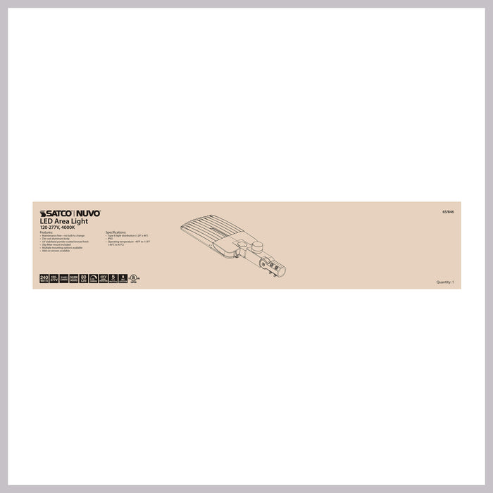 SATCO/NUVO LED Area Light Type III 240W Bronze Finish 4000K 120-277V (65-846)