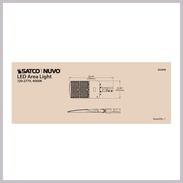 SATCO/NUVO LED Area Light Type III 240W Bronze Finish 4000K 120-277V (65-846)