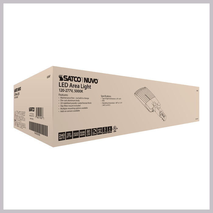 SATCO/NUVO LED Area Light Type III 240W Bronze Finish 5000K 120-277V (65-847)