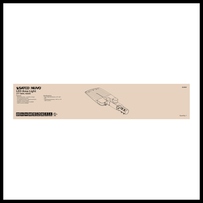 SATCO/NUVO LED Area Light Type III 200W Bronze Finish 4000K 277-480V (65-864)