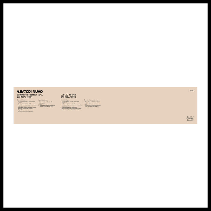 SATCO/NUVO LED Area Light Type III 200W Bronze Finish 4000K 277-480V (65-864)