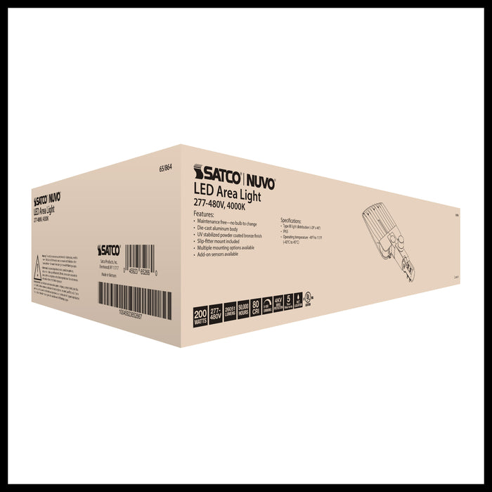 SATCO/NUVO LED Area Light Type III 200W Bronze Finish 4000K 277-480V (65-864)
