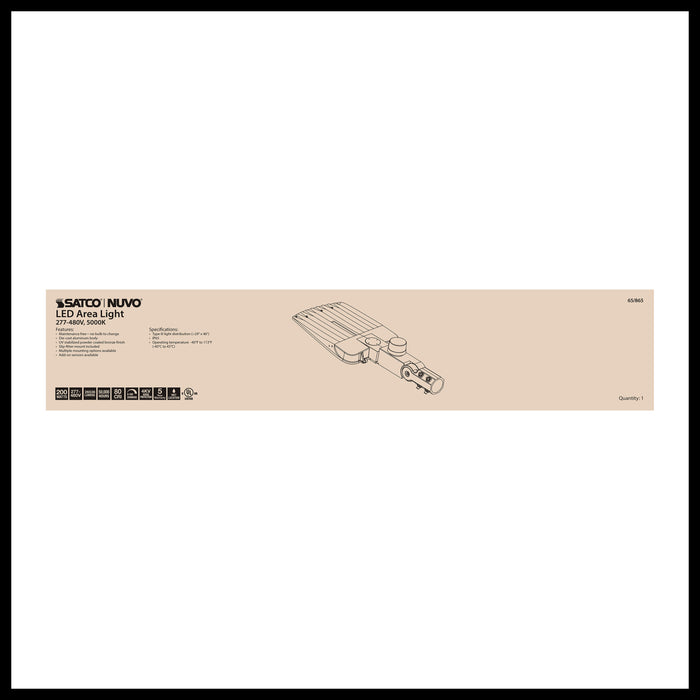 SATCO/NUVO LED Area Light Type III 200W Bronze Finish 5000K 277-480V (65-865)