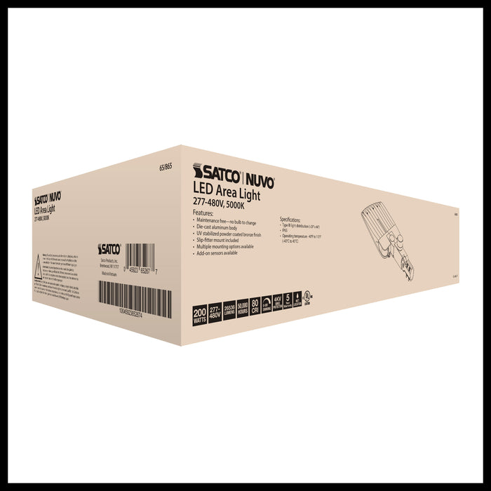 SATCO/NUVO LED Area Light Type III 200W Bronze Finish 5000K 277-480V (65-865)