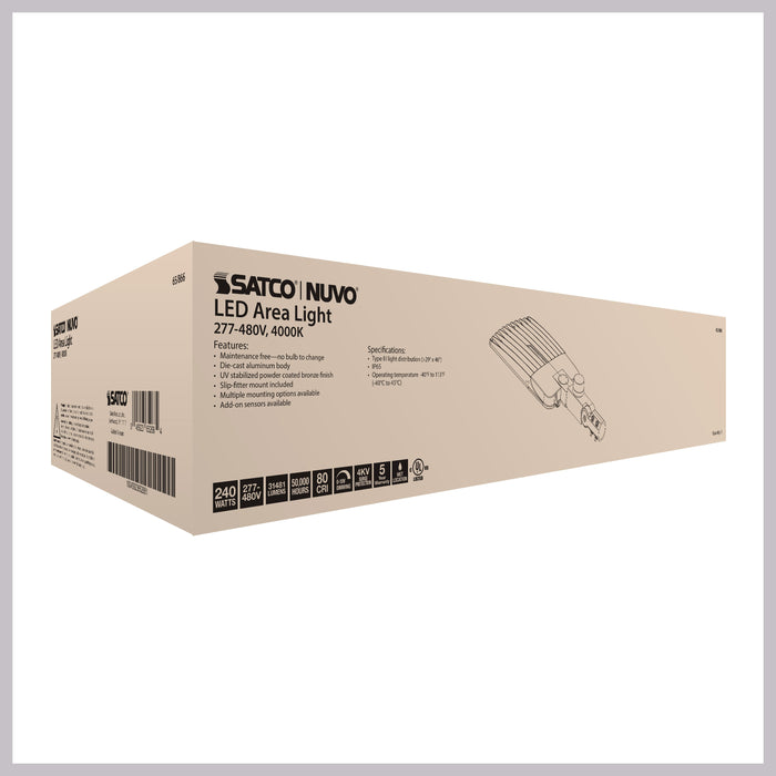 SATCO/NUVO LED Area Light Type III 240W Bronze Finish 4000K 277-480V (65-866)