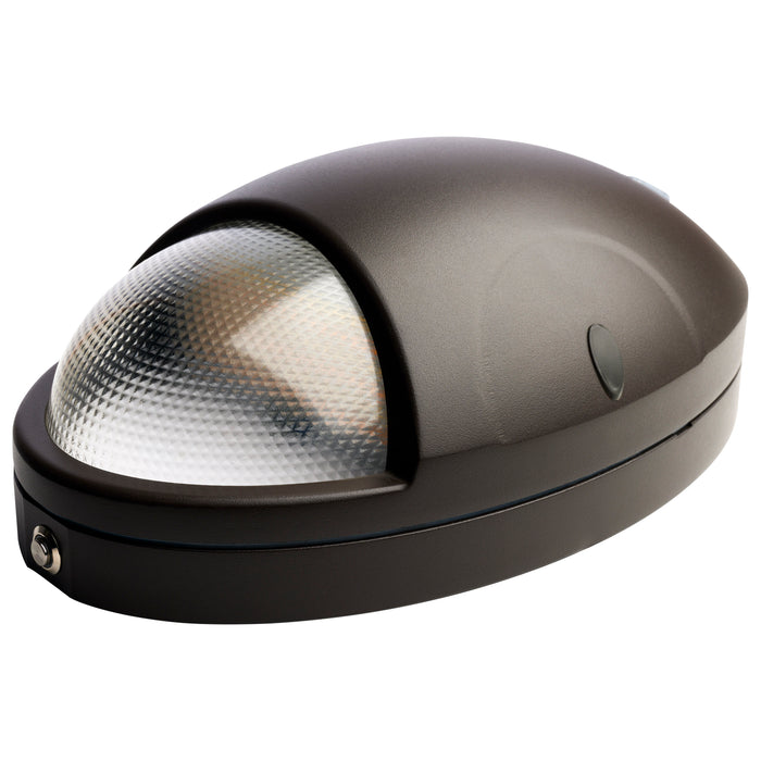 SATCO/NUVO 15W Oval Small Emergency Wall Pack LED CCT Selectable 3500K/4000K/5000K Photocell Bronze Finish (65-880)