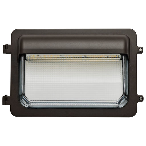 SATCO/NUVO LED Low Profile Wall Pack Wattage/CCT Selectable 70W/85W/100W 3000K/4000K/5000K Photocell Emergency Battery Bronze (Q3)