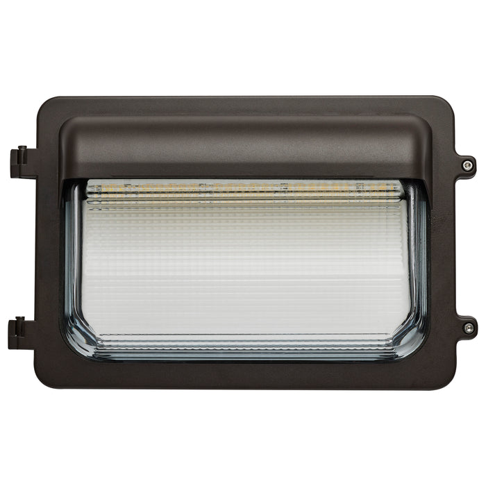 SATCO/NUVO LED Low Profile Wall Pack Wattage/CCT Selectable 70W/85W/100W 3000K/4000K/5000K Photocell Emergency Battery Bronze (Q3)