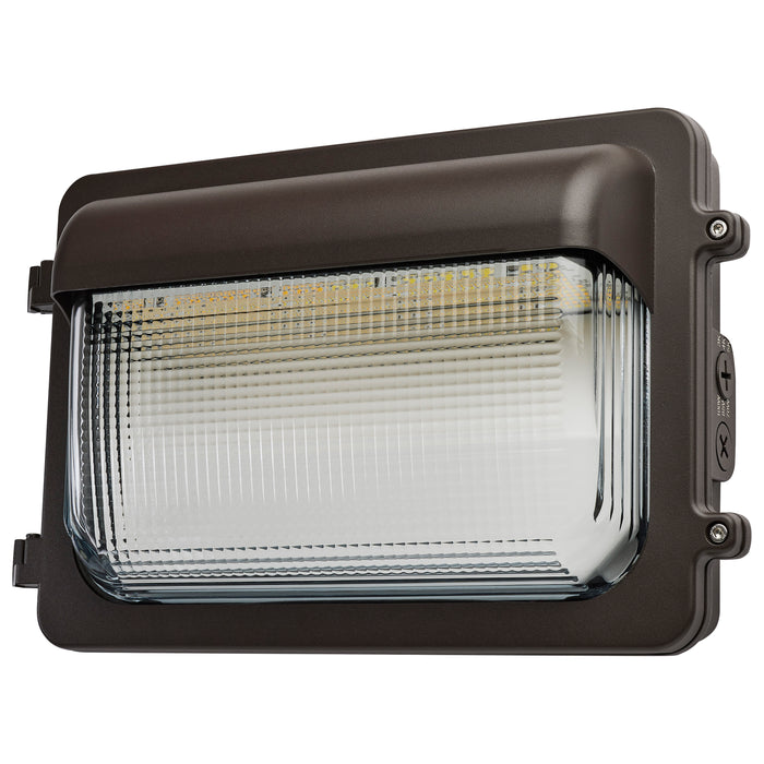 SATCO/NUVO LED Low Profile Wall Pack Wattage/CCT Selectable 70W/85W/100W 3000K/4000K/5000K Photocell Emergency Battery Bronze (Q3)
