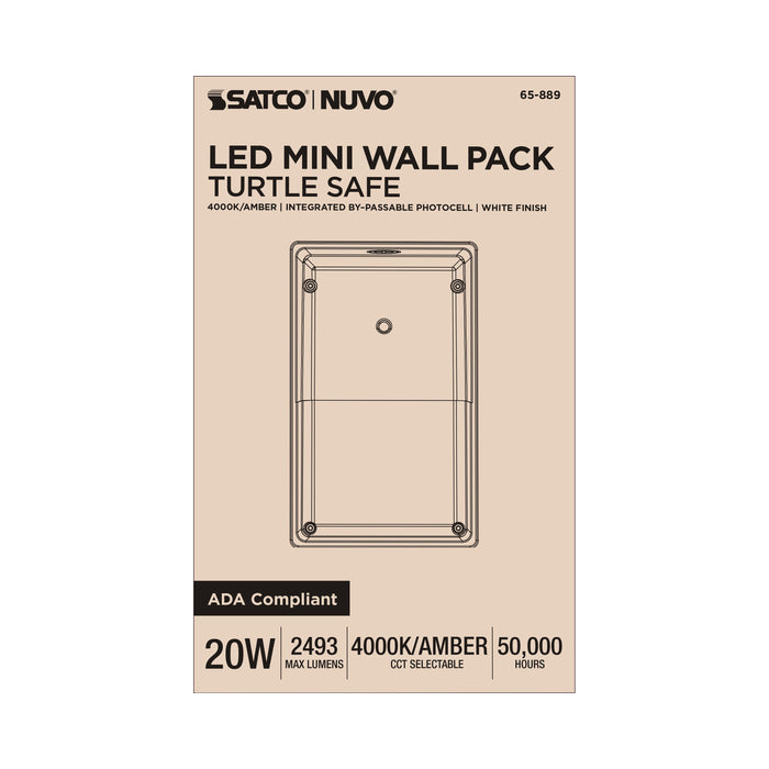 SATCO/NUVO LED Turtle Friendly Small Wall Pack 20W Amber Color White Finish (65-889)