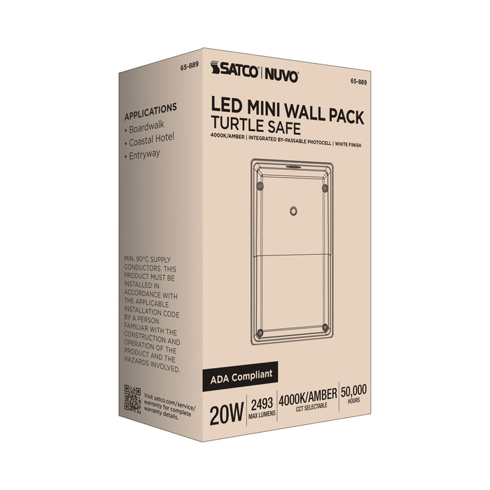 SATCO/NUVO LED Turtle Friendly Small Wall Pack 20W Amber Color White Finish (65-889)