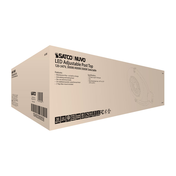 SATCO/NUVO 35W Post Top LED CCT Selectable 3000K/4000K/5000K 120-347V (65-890)