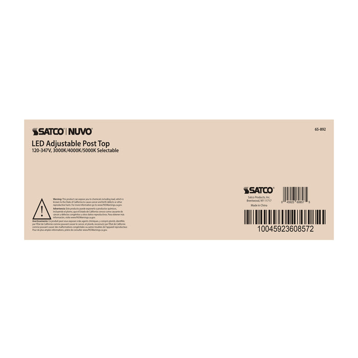 SATCO/NUVO 75W Post Top LED CCT Selectable 3000K/4000K/5000K 120-347V (65-892)