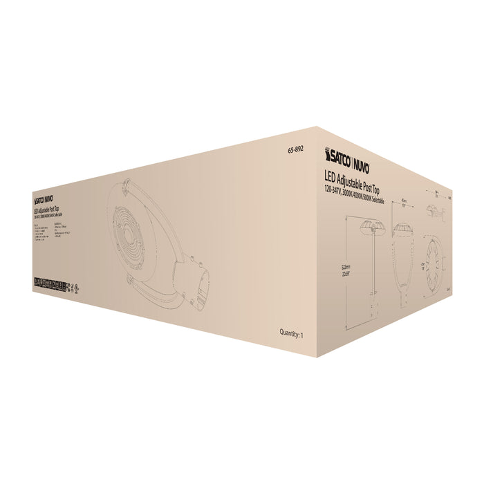 SATCO/NUVO 75W Post Top LED CCT Selectable 3000K/4000K/5000K 120-347V (65-892)