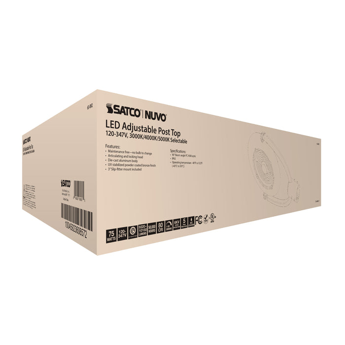 SATCO/NUVO 75W Post Top LED CCT Selectable 3000K/4000K/5000K 120-347V (65-892)
