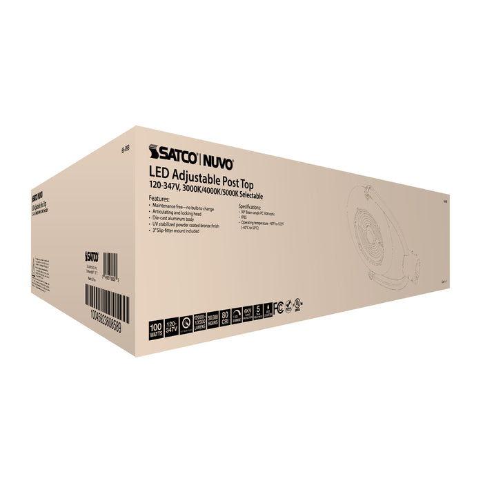 SATCO/NUVO 100W Post Top LED CCT Selectable 3000K/4000K/5000K 120-347V (65-893)