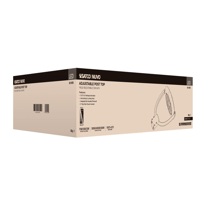 SATCO/NUVO LED Small Post Top Fixture Wattage/CCT Selectable 75W/55W/35W 3000K/4000K/5000K 120-347V Bronze (Q3)