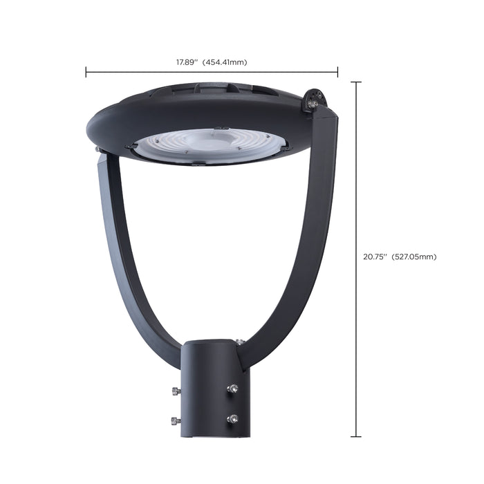 SATCO/NUVO LED Small Post Top Fixture Wattage/CCT Selectable 75W/55W/35W 3000K/4000K/5000K 120-347V Bronze (Q3)