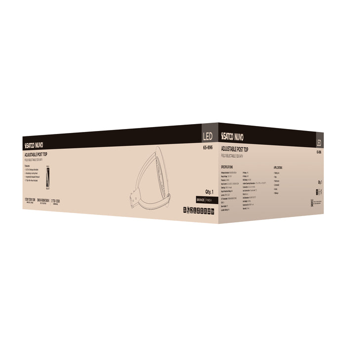 SATCO/NUVO LED Large Post Top Fixture Wattage/CCT Selectable 150W/125W/100W 3000K/4000K/5000K 120-347V Bronze (Q3)