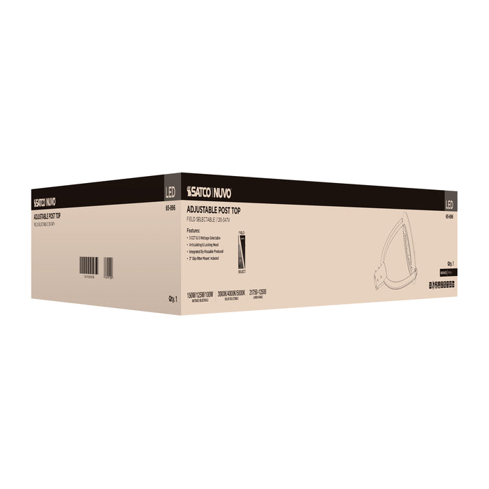 SATCO/NUVO LED Large Post Top Fixture Wattage/CCT Selectable 150W/125W/100W 3000K/4000K/5000K 120-347V Bronze (Q3)