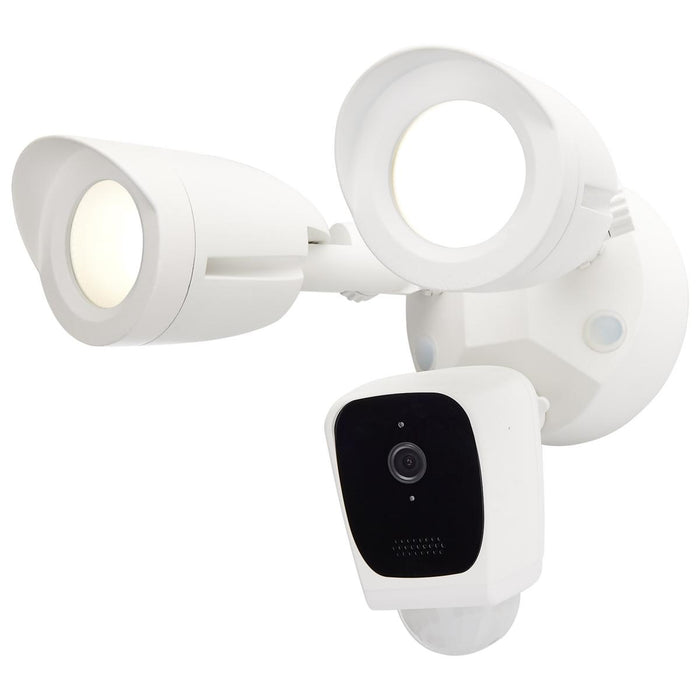 SATCO/NUVO Bullet Outdoor Smart Security Light With Camera Starfish Enabled White Finish (65-900)