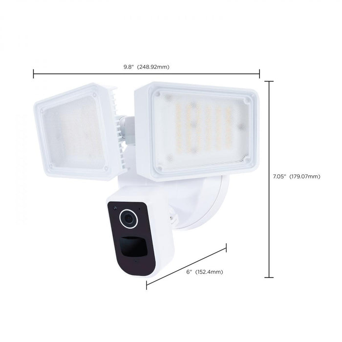 SATCO/NUVO 36W Rectangular Outdoor Smart Security Light With Camera Starfish Enabled Tunable White-White Finish (65-920)