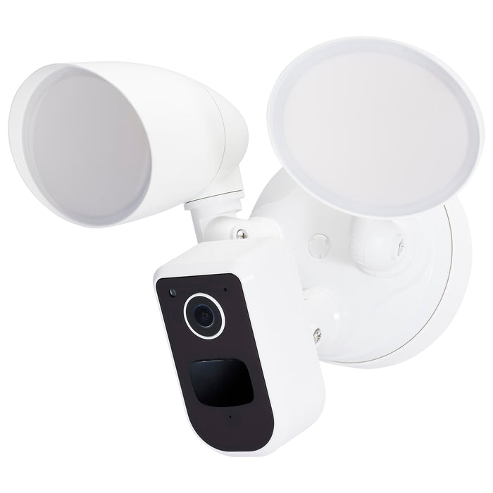 SATCO/NUVO 20W Bullet Outdoor Smart Security Light With Camera Starfish Enabled CCT Selectable 3000K/4000K/5000K White Finish (65-930)