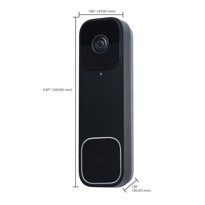 SATCO/NUVO Smart Doorbell Security Camera Wired Black With Black Chime Starfish Enabled (65-934)