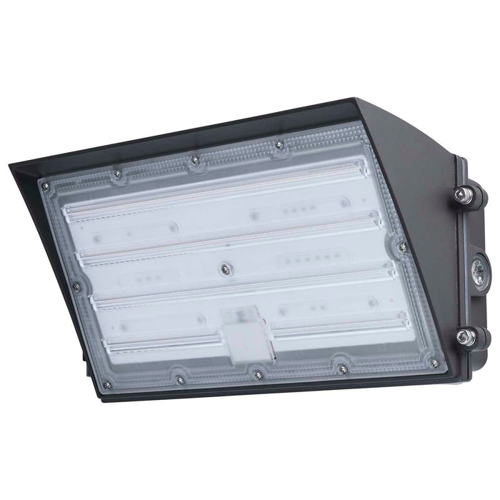 SATCO/NUVO LED Semi Cutoff Wall Pack Wattage/CCT Selectable 45W/60W/80W 3000K/4000K/5000K 80 CRI Dimmable 120-277V Bronze Finish (65-942)