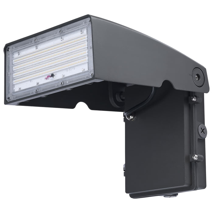 SATCO/NUVO LED Large Wall Pack Wattage/CCT Selectable 45W/60W/80W 3000K/4000K/5000K 80 CRI Dimmable 120-277V Bronze Finish (65-944)