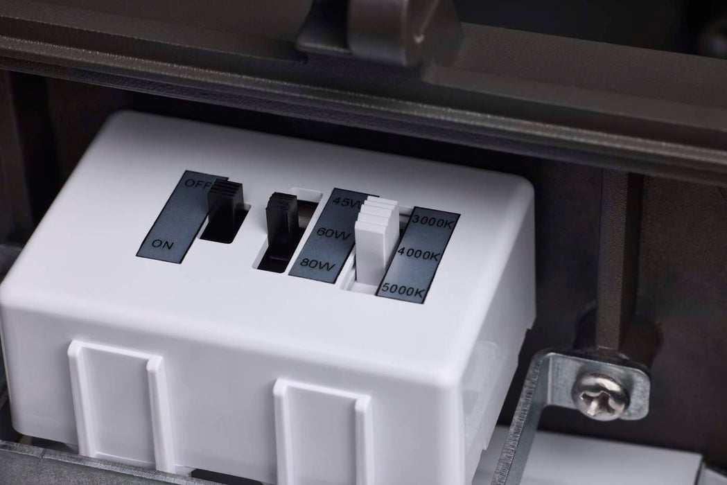 SATCO/NUVO LED Large Wall Pack Wattage/CCT Selectable 45W/60W/80W 3000K/4000K/5000K 80 CRI Dimmable 120-277V Bronze Finish (65-944)